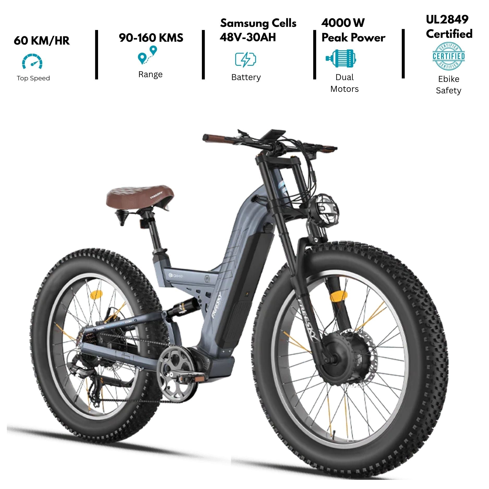 Warrior Pro M-530 Mountain eBike 2026|High Performance Dual Motor Electric Bike 1440wh Samsung Cells Battery Peak 4000W, 100-150 KM, 60KMH Speed Full Suspension with Hydraulic Disc Brake-Green – TEXEBIKE
